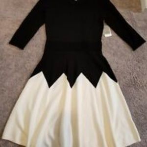 Danny & Nicole Black/Ivory Sweater Dress